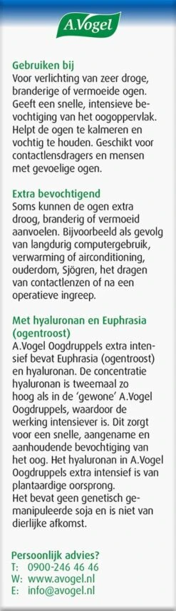 A.Vogel Oogdruppels Extra Intensief Druppels - Bij Zeer Droge Ogen, Extra Bevochtiging. - 10 Ml 18 A.Vogel Oogdruppels Extra Intensief Druppels - Bij Zeer Droge Ogen, Extra Bevochtiging. - 10 Ml -Zelfzorg Winkel 346x1200