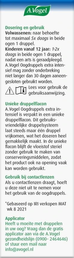 A.Vogel Oogdruppels Extra Intensief Druppels - Bij Zeer Droge Ogen, Extra Bevochtiging. - 10 Ml 17 A.Vogel Oogdruppels Extra Intensief Druppels - Bij Zeer Droge Ogen, Extra Bevochtiging. - 10 Ml -Zelfzorg Winkel 347x1200 3