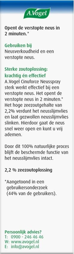 A.Vogel Cinuforce Sterk Neusspray - Bij Neusverkoudheid En Een Verstopte Neus. Opent De Verstopte Neus In 2 Minuten* - 20 Ml 15 A.Vogel Cinuforce Sterk Neusspray - Bij Neusverkoudheid En Een Verstopte Neus. Opent De Verstopte Neus In 2 Minuten* - 20 Ml -Zelfzorg Winkel 350x1200 4
