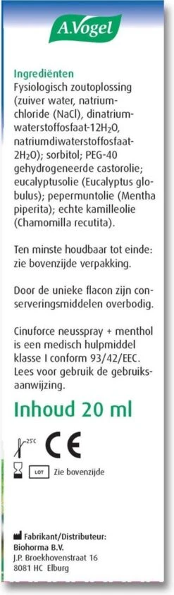 Cinuforce Neusspray + Menthol 20 Ml -Zelfzorg Winkel 351x1200