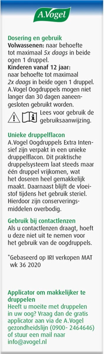 A.Vogel Oogdruppels Extra Intensief Druppels - Bij Zeer Droge Ogen, Extra Bevochtiging. - 10 Ml 9 A.Vogel Oogdruppels Extra Intensief Druppels - Bij Zeer Droge Ogen, Extra Bevochtiging. - 10 Ml - Afbeelding 7