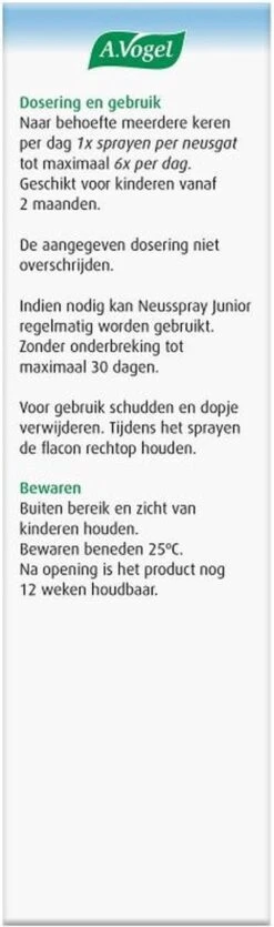 A.Vogel Junior Neusspray - Bij Verstopte Neus. Verdunt Ingedikt Slijm, Verweekt Korstjes. - 15 Ml -Zelfzorg Winkel 355x1200 3