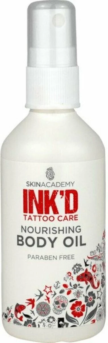 Skin Academy INK'D Tattoo Care Body Oil 75ml- Huidverzorging - Tattoo Verzorging - Verzachtende Olie 2 Skin Academy INK'D Tattoo Care Body Oil 75ml- Huidverzorging - Tattoo Verzorging - Verzachtende Olie