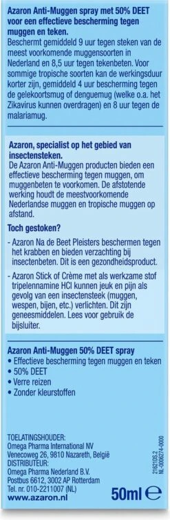 Azaron Muggenspray - Anti Muggen 50% DEET - Muggenbescherming -Zelfzorg Winkel 392x1200