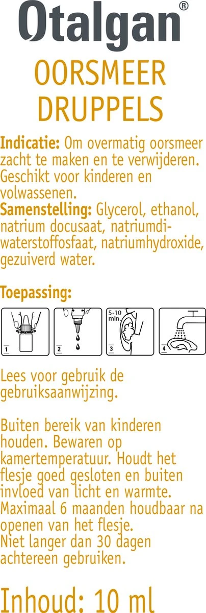 Otalgan Oorsmeer Oordruppels - Verwijdering Van Oorsmeer - 10 Ml 6 Otalgan Oorsmeer Oordruppels - Verwijdering Van Oorsmeer - 10 Ml - Afbeelding 4