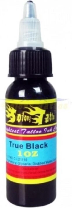 Tattoo Inkt 30 Ml Zwart. Tatoeage Inkt True Black.