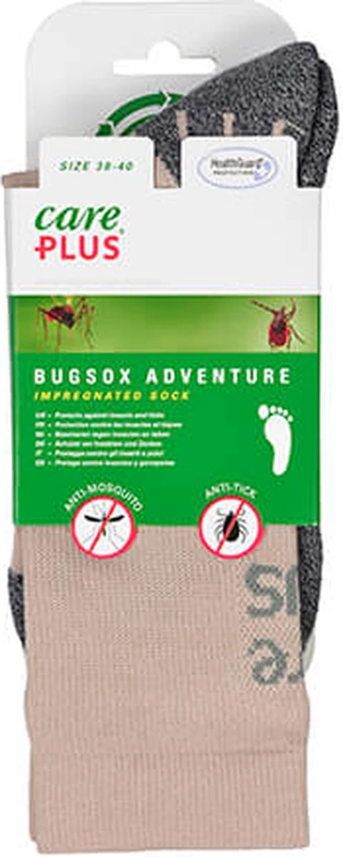 Care Plus Bugsox Adventure Khaki Maat 41-43 - Sokken- Geïmpregneerd - Anti-insect 9 Care Plus Bugsox Adventure Khaki Maat 41-43 - Sokken- Geïmpregneerd - Anti-insect - Afbeelding 7