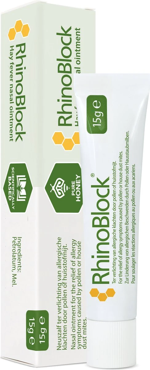 Rhinoblock Anti-allergie Neuszalf - Preventief Bij Hooikoorts En Huisstofmijt - 15 Gram 3 Rhinoblock Anti-allergie Neuszalf - Preventief Bij Hooikoorts En Huisstofmijt - 15 Gram