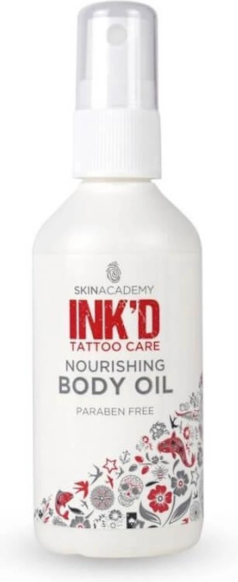 Skin Academy INK'D Tattoo Care Body Oil 75ml- Huidverzorging - Tattoo Verzorging - Verzachtende Olie 6 Skin Academy INK'D Tattoo Care Body Oil 75ml- Huidverzorging - Tattoo Verzorging - Verzachtende Olie - Afbeelding 5