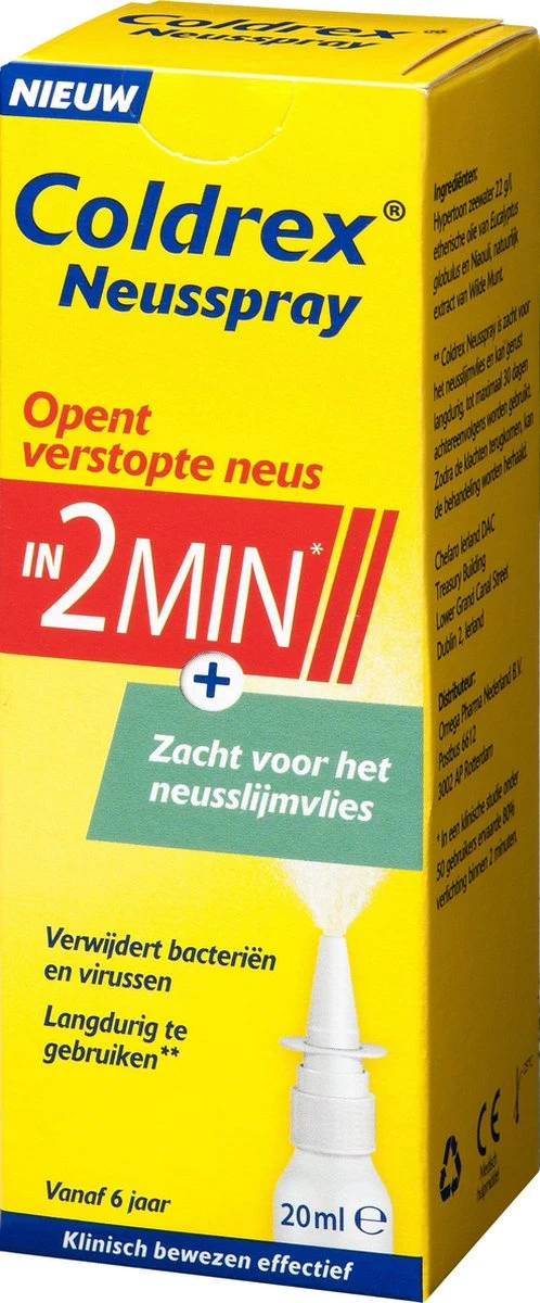 Coldrex - Neusspray - Opent Verstopte Neus - Neusspray Bij Neusverkoudheid - 20 Ml 8 Coldrex - Neusspray - Opent Verstopte Neus - Neusspray Bij Neusverkoudheid - 20 Ml - Afbeelding 6
