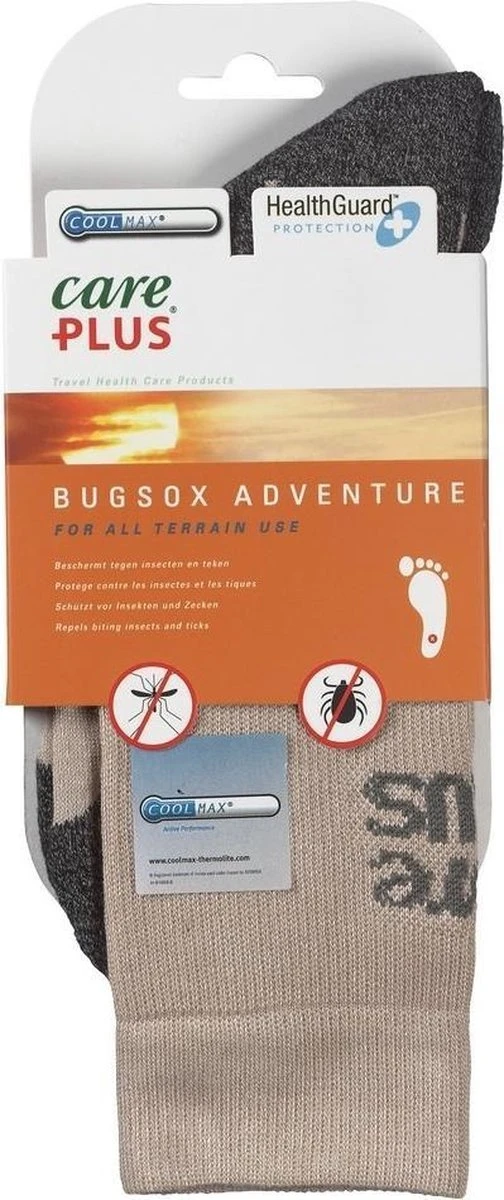 Care Plus Bugsox Adventure Khaki Maat 41-43 - Sokken- Geïmpregneerd - Anti-insect 4 Care Plus Bugsox Adventure Khaki Maat 41-43 - Sokken- Geïmpregneerd - Anti-insect - Afbeelding 2