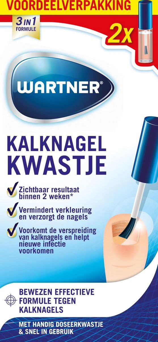 Wartner Kalknagelkwastje DUO Verpakking - Kalknagels Behandelen - Effectieve Behandeling Van Kalknagels En Schimmelnagels 3 Wartner Kalknagelkwastje DUO Verpakking - Kalknagels Behandelen - Effectieve Behandeling Van Kalknagels En Schimmelnagels