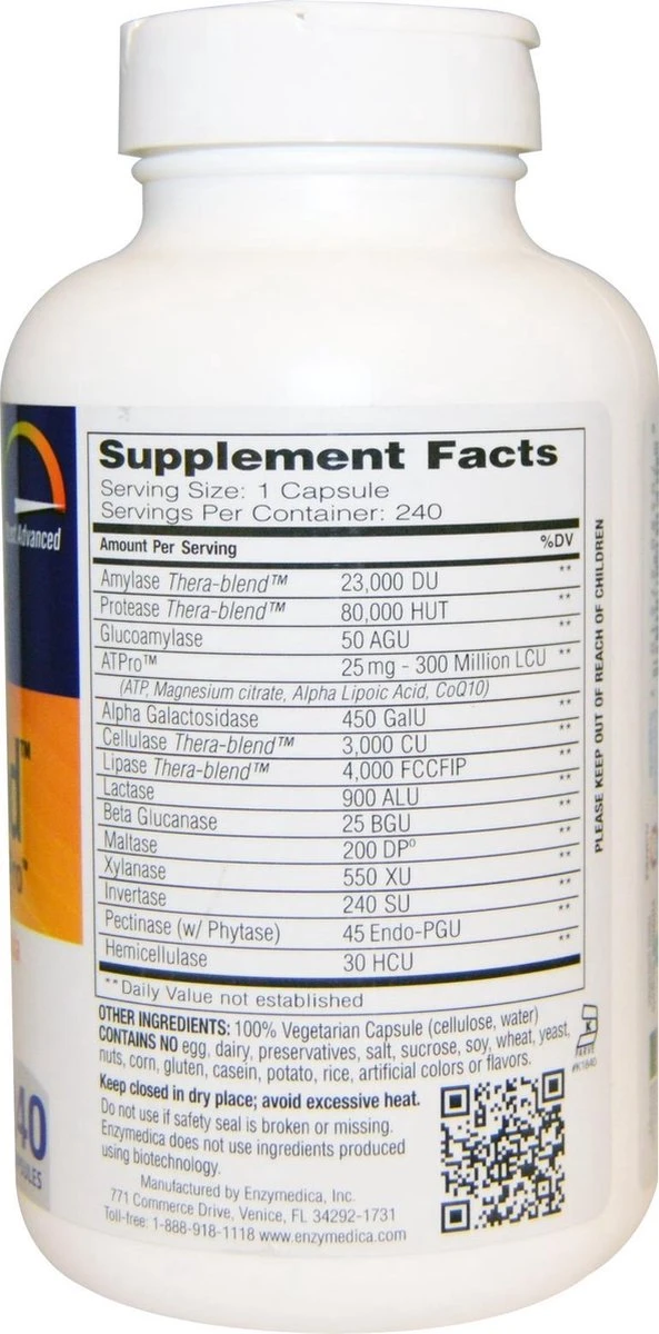 Enzymedica - Digest Gold Met ATPro - 240 Capsules 4 Enzymedica - Digest Gold Met ATPro - 240 Capsules - Afbeelding 2
