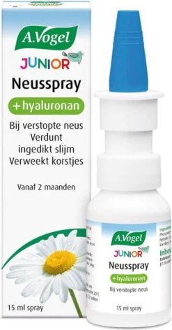 A.Vogel Junior Neusspray - Bij Verstopte Neus. Verdunt Ingedikt Slijm, Verweekt Korstjes. - 15 Ml -Zelfzorg Winkel 628x1200