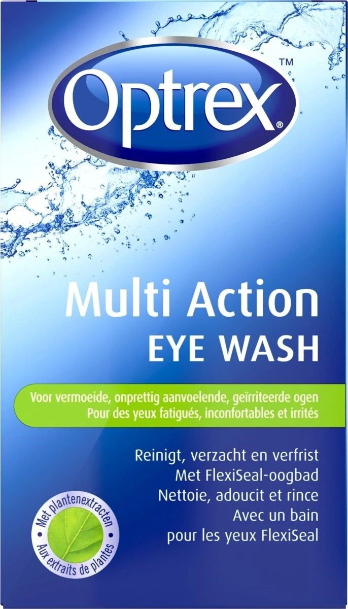 Optrex Multi Action Eye Wash - Geïrriteerde Ogen - Oogdouche - 100 Ml 4 Optrex Multi Action Eye Wash - Geïrriteerde Ogen - Oogdouche - 100 Ml - Afbeelding 2