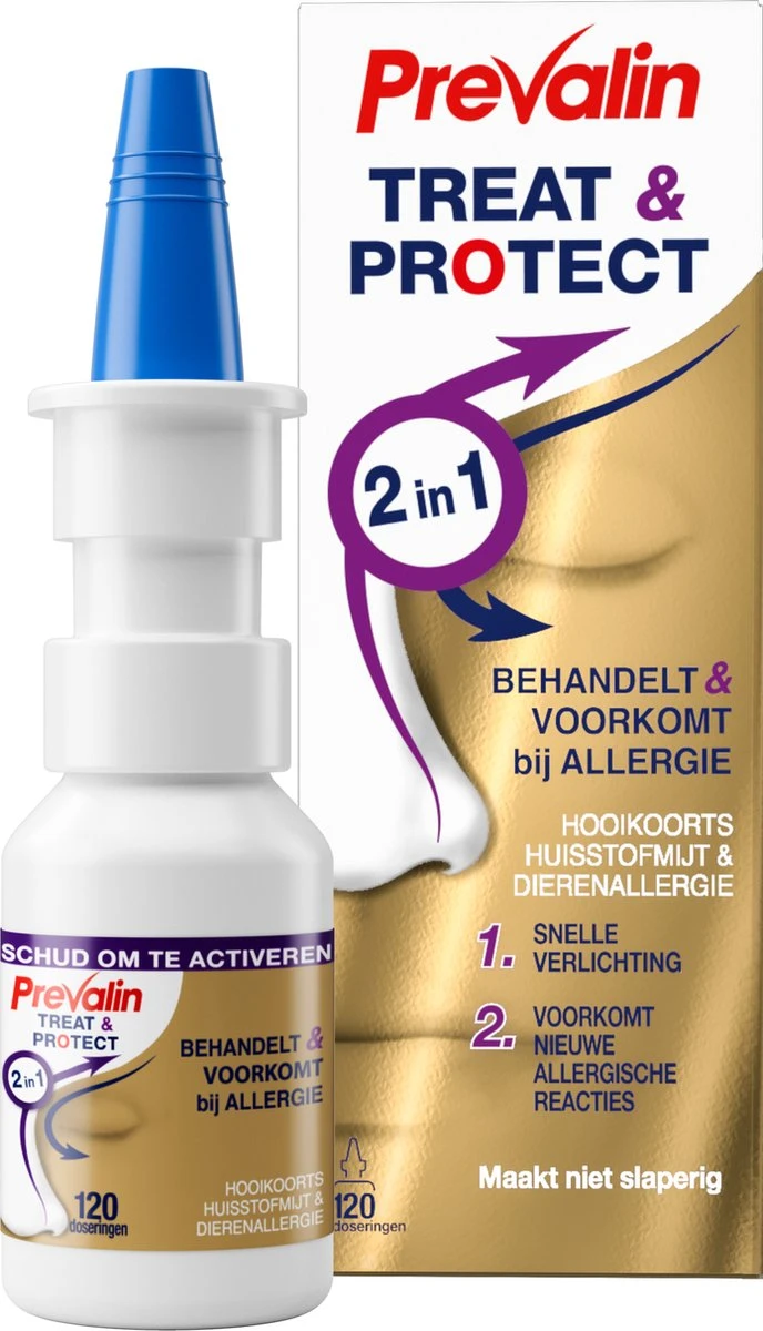 Prevalin Treat & Protect Neusspray - Behandelt & Voorkomt Bij Hooikoorts, Huisstofmijt En Dierenallergie - 15 Ml 4 Prevalin Treat & Protect Neusspray - Behandelt & Voorkomt Bij Hooikoorts, Huisstofmijt En Dierenallergie - 15 Ml - Afbeelding 2