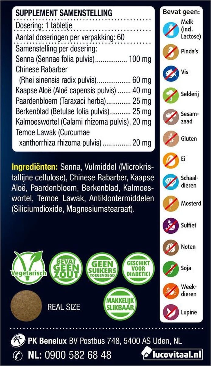 Lucovitaal Stoelgang Met Senna 60 Tabletten 8 Lucovitaal Stoelgang Met Senna 60 Tabletten - Afbeelding 6