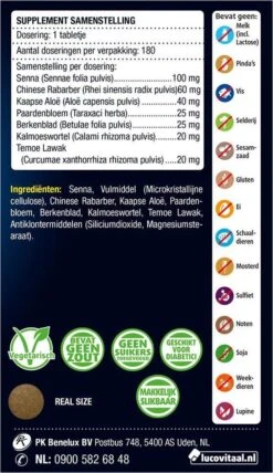 Lucovitaal Stoelgang Met Senna Darmfloramiddel Voedingssupplementen - 180 Tabletten -Zelfzorg Winkel 693x1200 9