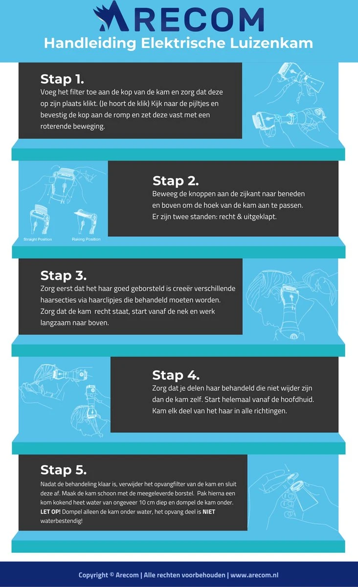 Ehivo® Elektrische Luizenkam - Wit | Luizenkam / Netenkam / Luizen Verwijderaar / Luizen Verwijderen / Kam Tegen Luizen / Luizen Bestrijden / Elektrische Netenkam / Hoofdluis Verwijderen | Nieuw 2019 Model 9 Ehivo® Elektrische Luizenkam - Wit | Luizenkam / Netenkam / Luizen Verwijderaar / Luizen Verwijderen / Kam Tegen Luizen / Luizen Bestrijden / Elektrische Netenkam / Hoofdluis Verwijderen | Nieuw 2019 Model - Afbeelding 7