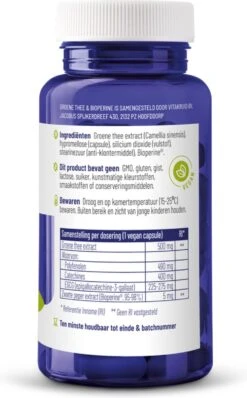 Vitakruid Groene Thee & Bioperine 60 Vega Capsules -Zelfzorg Winkel 745x1200 2