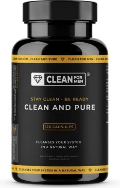 Clean For Men - Clean And Pure 120 Capsules | Vezel Supplement Met Psyllium Husk | + 8 Natuurlijke Ingrediënten | 100% Natuurlijke Darmreiniging Voor Mannen