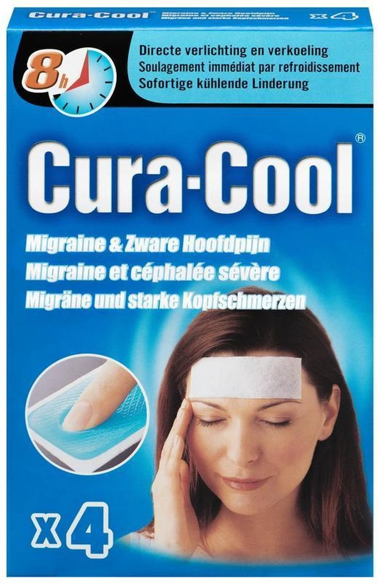 Cura Cool Migraine & Zware Hoofdpijn - Verkoelende Pleister - 4 Stuks 7 Cura Cool Migraine & Zware Hoofdpijn - Verkoelende Pleister - 4 Stuks - Afbeelding 5
