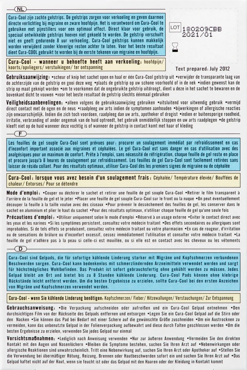 Cura Cool Migraine & Zware Hoofdpijn - Verkoelende Pleister - 4 Stuks 5 Cura Cool Migraine & Zware Hoofdpijn - Verkoelende Pleister - 4 Stuks - Afbeelding 3