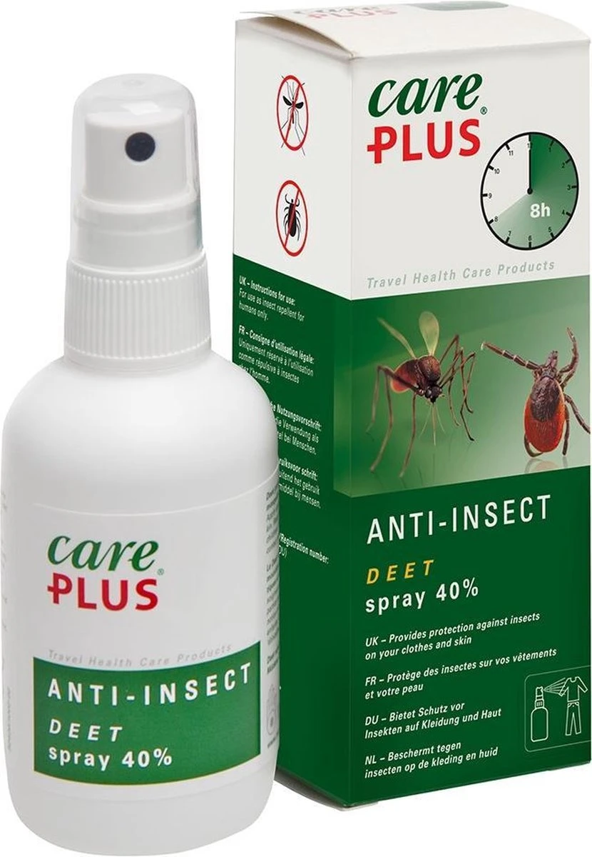 Care Plus Anti-Insect Deet 40% Spray - 60ml- Beschermt Tegen Muggen En Teken- 14 Care Plus Anti-Insect Deet 40% Spray - 60ml- Beschermt Tegen Muggen En Teken- - Afbeelding 12