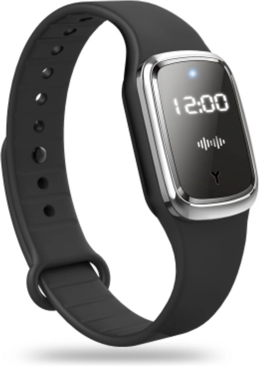 Eramic - Anti Muggen Armband Met Klok - Gratis Verzending & Oplader - Volwassenen & Kinderen - Navy Zwart - Ultrasonic 3 Eramic - Anti Muggen Armband Met Klok - Gratis Verzending & Oplader - Volwassenen & Kinderen - Navy Zwart - Ultrasonic