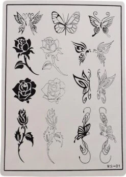 4 Stuks (assorti) Bedrukte Oefenhuid - Tattoo - Pmu - Nep Oefenhuid.