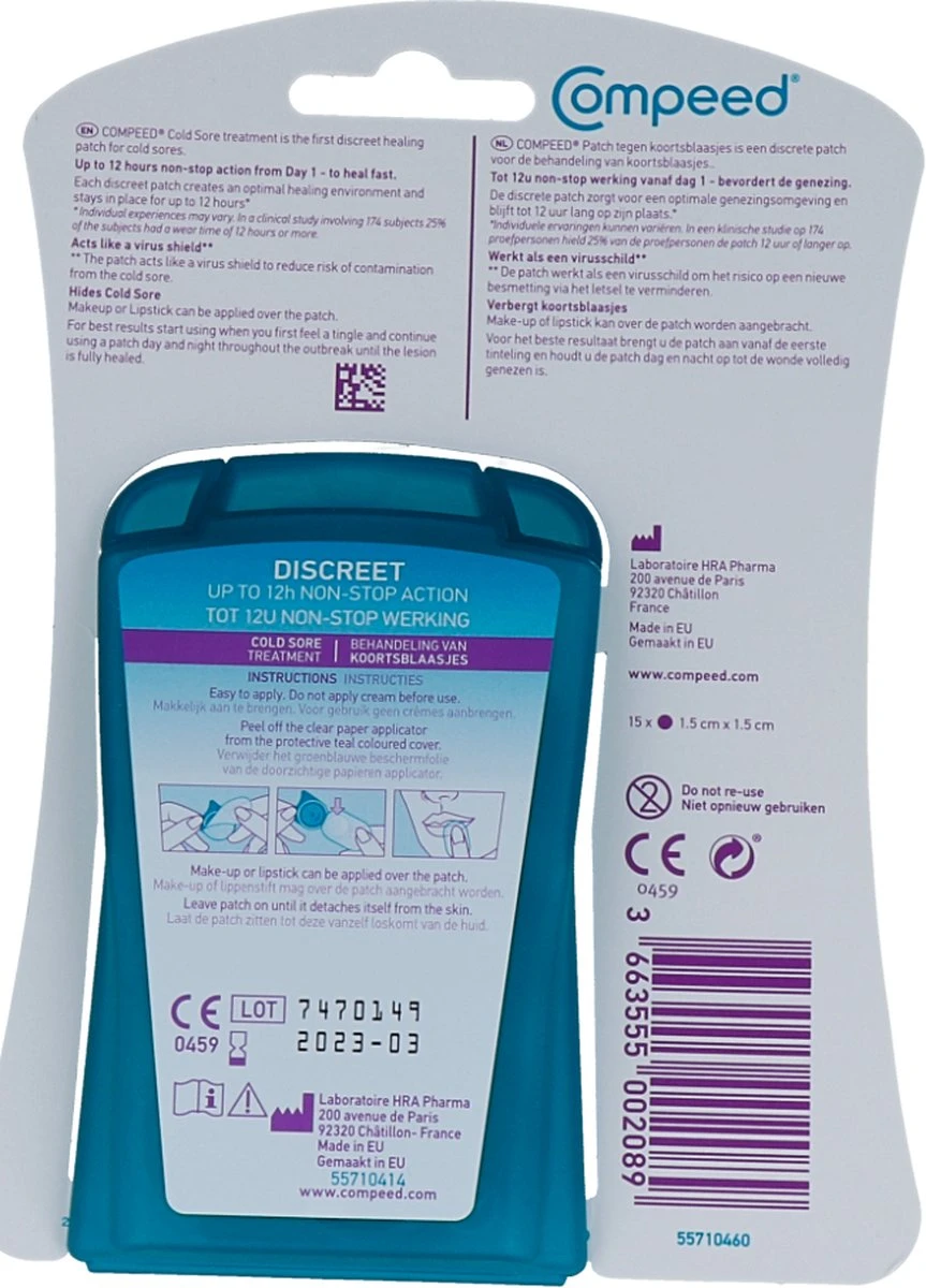 Compeed Lipblaasjes Patch - 15 Stuks 4 Compeed Lipblaasjes Patch - 15 Stuks - Afbeelding 2