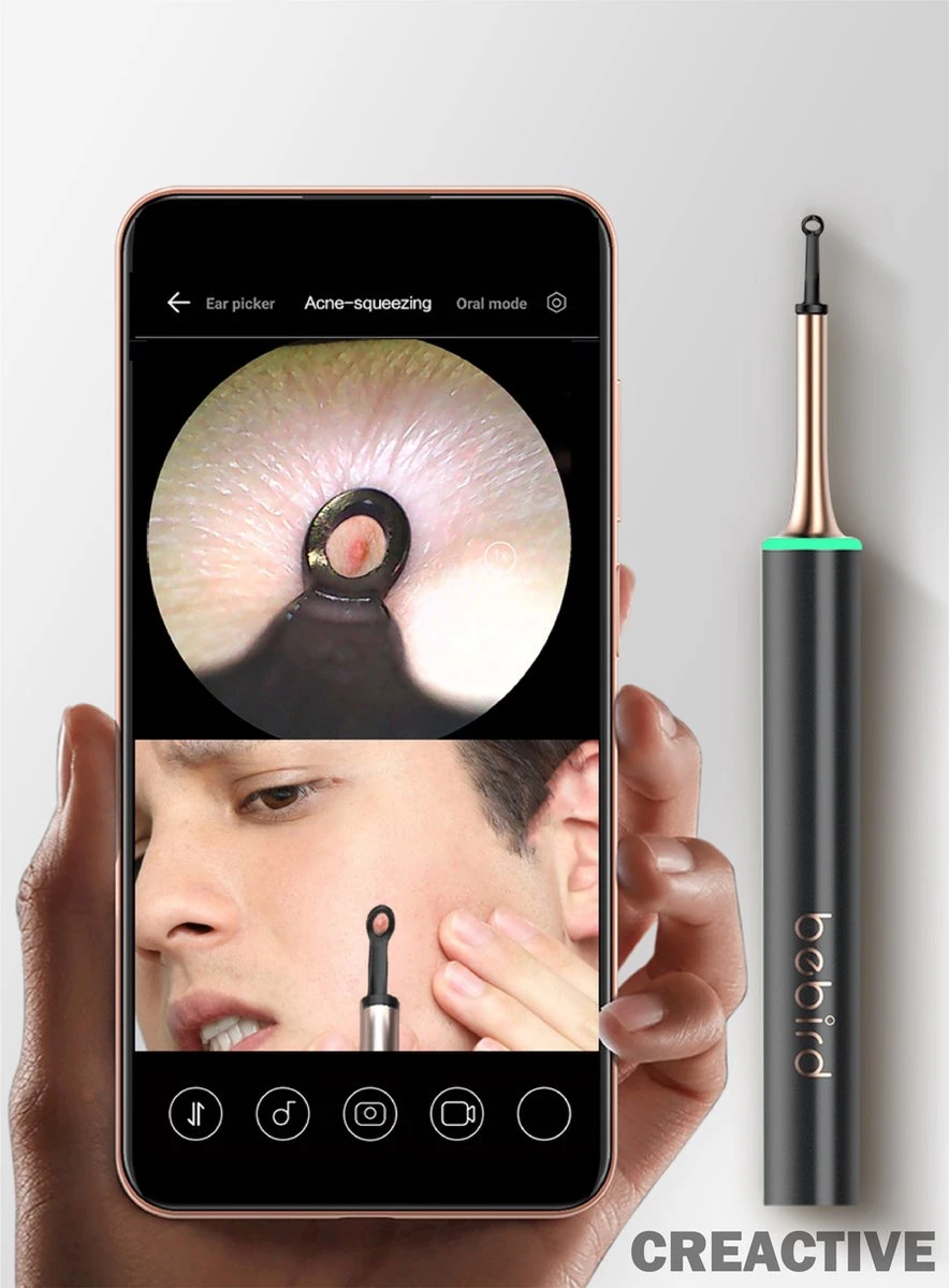 Creactive® - BeBird® T15 - Oorreiniger Otoscoop Oorsmeer En Acne Verwijderaar - Oorreiniging Met Camera, Lamp En App Op Smartphone - Veilig, Comfortabel, Makkelijk En Zuiver - Oorspuit Spiraalvormig 18 Creactive® - BeBird® T15 - Oorreiniger Otoscoop Oorsmeer En Acne Verwijderaar - Oorreiniging Met Camera, Lamp En App Op Smartphone - Veilig, Comfortabel, Makkelijk En Zuiver - Oorspuit Spiraalvormig - Afbeelding 16