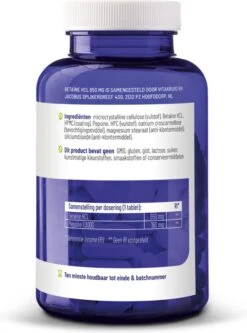 VitaKruid Betaïne HCL 650 Mg - 120 Tabletten -Zelfzorg Winkel 889x1200 1