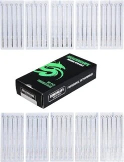 ACTIEPRIJS! 50 Tattoo Naalden, Gesteriliseerde Tatoeage Naalden In Verschillende Maten