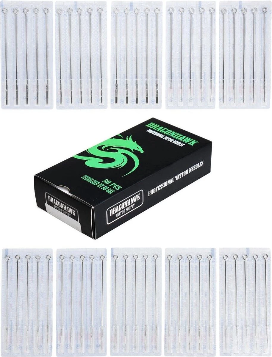 ACTIEPRIJS! 50 Tattoo Naalden, Gesteriliseerde Tatoeage Naalden In Verschillende Maten 3 ACTIEPRIJS! 50 Tattoo Naalden, Gesteriliseerde Tatoeage Naalden In Verschillende Maten