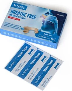 Resty® Anti-Snurk Neuspleisters - Nose Tape - Sandy Tan - 48 Stuks - Extra Sticky - Rediscover Breathing - Voor Een Optimale Ademhaling En Een Goede Nachtrust