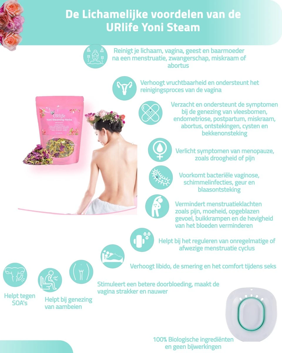 URlife® - Vaginale Stoombad- Helpt Tegen Schimmelinfecties, Geur En Meer- Vaginale Gezondheid- Vaginale Verzorging + Reiniging- Vagina Douche / Bad- Groen 4 URlife® - Vaginale Stoombad- Helpt Tegen Schimmelinfecties, Geur En Meer- Vaginale Gezondheid- Vaginale Verzorging + Reiniging- Vagina Douche / Bad- Groen - Afbeelding 2