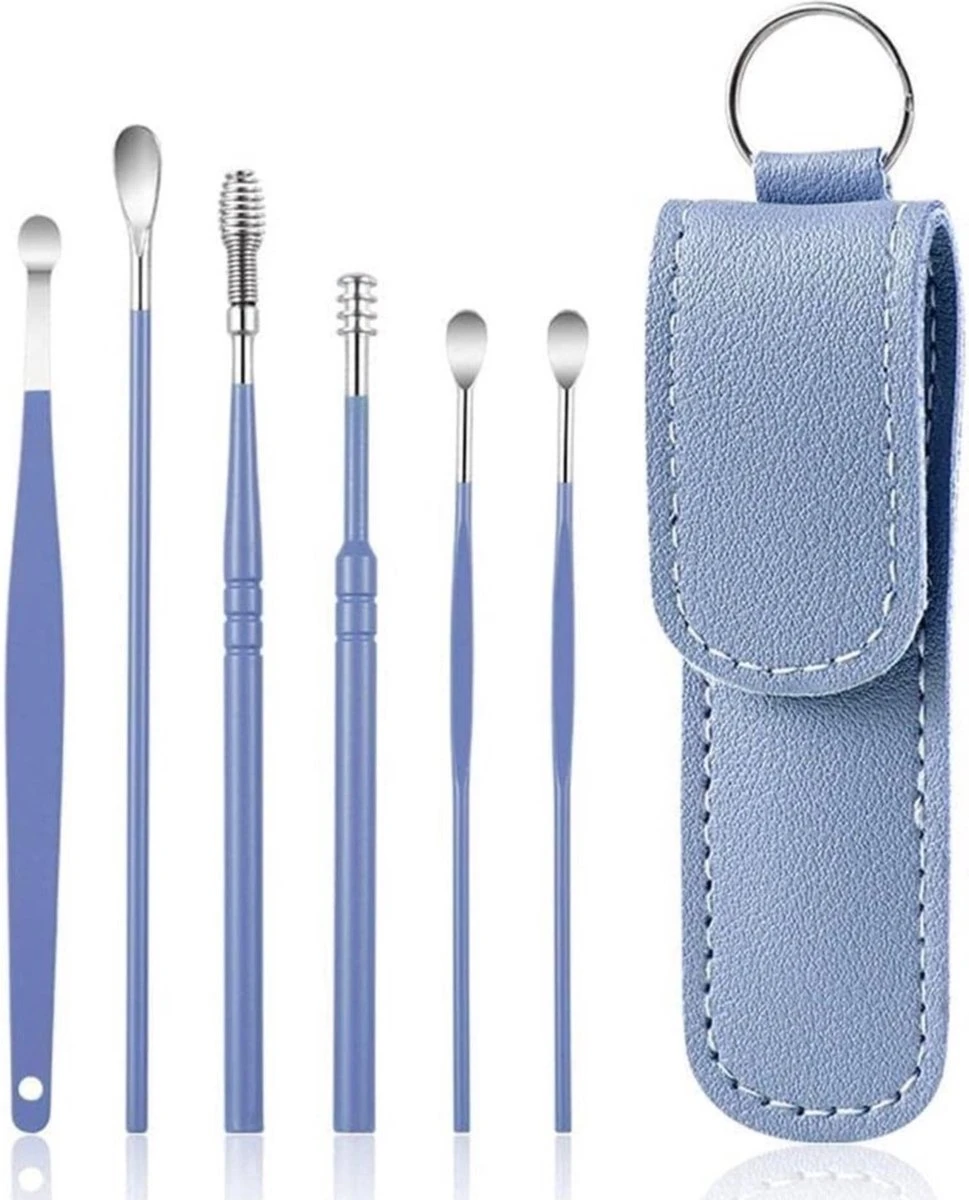 Merkloos Oorsmeer Verwijderaar Set -6 Delige - Oorreiniger - RVS Ear Cleaner - RVS Oorsmeer Verwijderaar-blauw-EL000103 3 Merkloos Oorsmeer Verwijderaar Set -6 Delige - Oorreiniger - RVS Ear Cleaner - RVS Oorsmeer Verwijderaar-blauw-EL000103